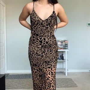Velvet Leopard Midi Dress